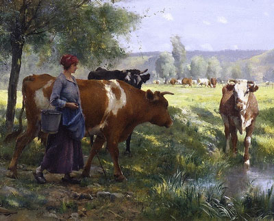 Une jeune vachere par Julien Dupr