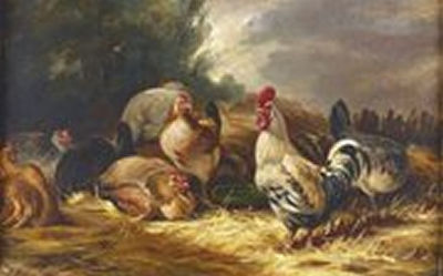 Les coqs et les poules par Philibert Lon Couturier