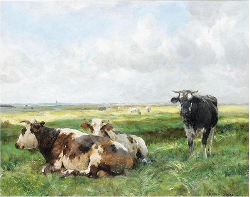 Vaches au champ par Julien Dupré