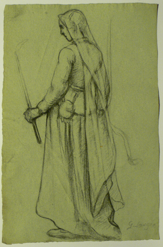 Femme debout tenant un cierge par Georges Paul François Laurent Laugée