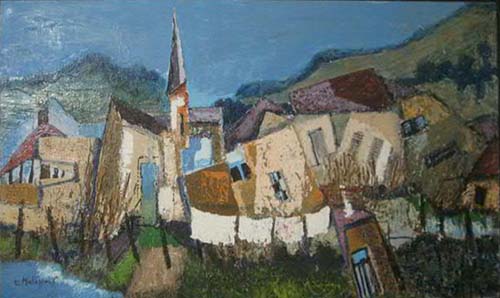 Village au clocher par Christian Malzieux