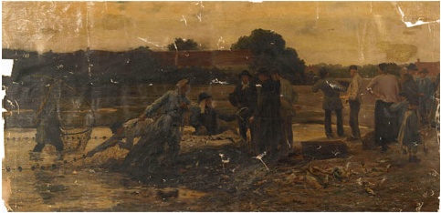 La pêche de l'étang du Blizon - Brenne  par Georges Paul François Laurent Laugée