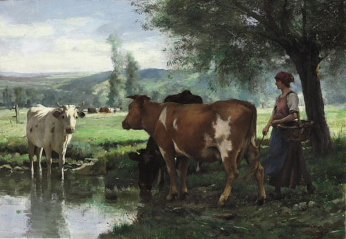 La gardienne de vaches par Julien Dupr