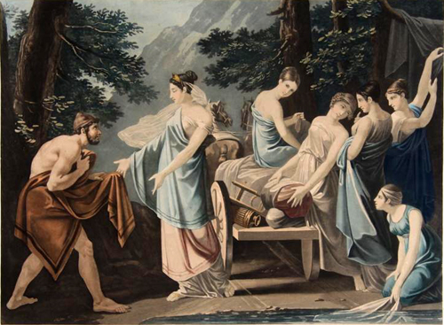 Odysse - Ulysse secouru par la princesse Nausicaa par Pierre Jrme Lordon