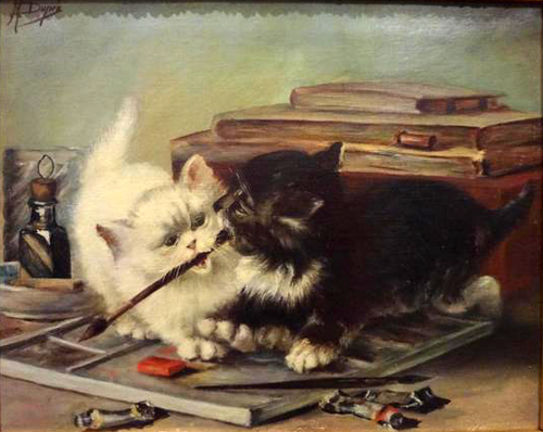 Les deux chatons par Marie Eléonore Françoise Laugée