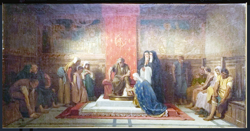 Sainte Elisabeth de France lavant les pieds des pauvres par Dsir Franois Lauge