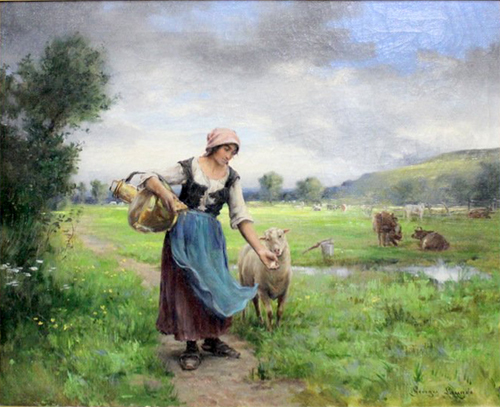 Bergre et son mouton par Georges Paul Franois Laurent Lauge