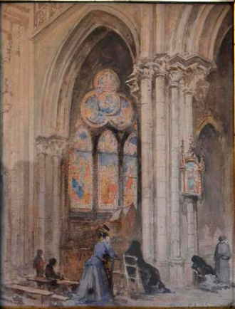 Lontine  la prire  l'Eglise Saint-Sulpice par Thrse Marthe Franoise Dupr