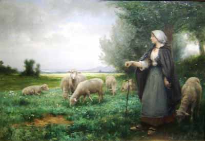 Bergère et ses moutons par Georges Paul François Laurent Laugée