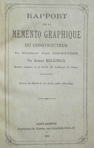 Rapport sur le Memento graphique du constructeur par Albert Malzieux