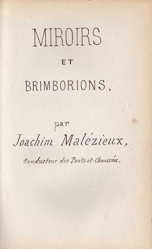 Miroirs et Brimborions par Joachim Pierre Joseph Malzieux