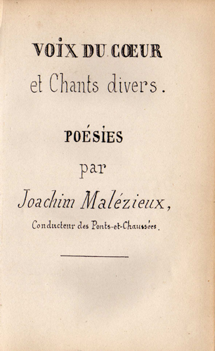 Voix du coeur et chants divers par Joachim Pierre Joseph Malézieux