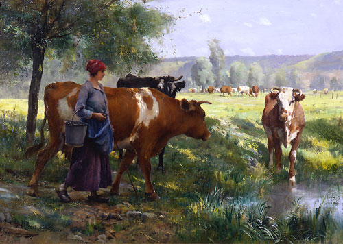 La jeune laitiere par Julien Dupr