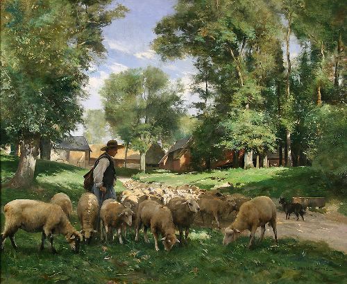 Le berger et son troupeau par Julien Dupr