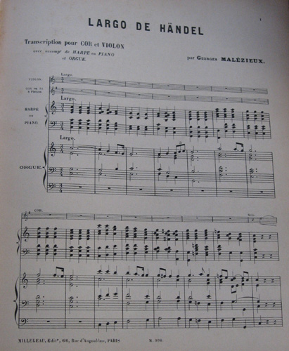 Largo de Händel par Joachim Georges Leon Malézieux