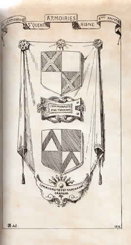 Armoiries de la communauté des tisserands et des marchands drapiers par Jules Charles Joachim Malézieux