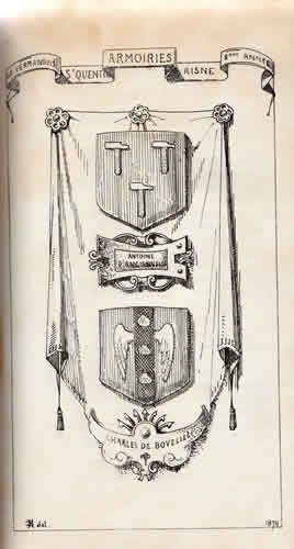 Armoirie d'Antoine d'Ancienville et de Charles de Bovelles par Jules Charles Joachim Malézieux