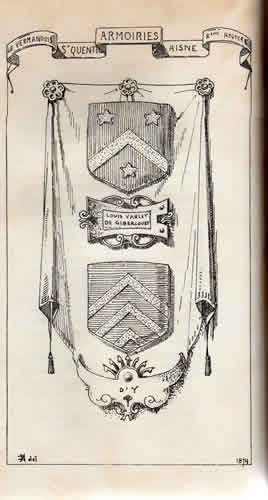 Armoirie de Louis Varlet de Girbercourt et de la famille d'Y par Jules Charles Joachim Malézieux