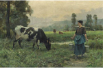 La laitière regardant sa vache