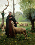 Bergère et mouton