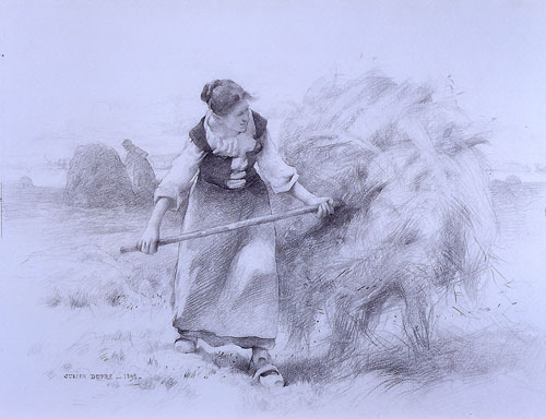 Paysanne dans les champs par Julien Dupr