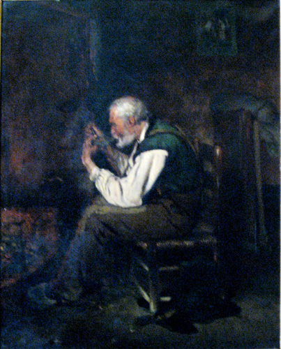 Paysan allumant sa pipe par Philibert Lon Couturier
