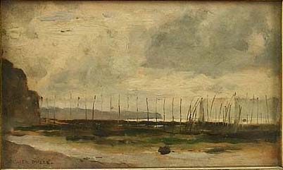 Vue dun port par Julien Dupr