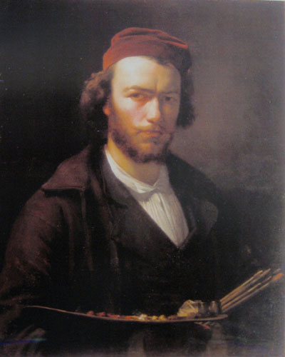 Autoportrait  la palette par Dsir Franois Lauge