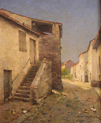 Une rue du village par Maurice Gabriel Malzieux