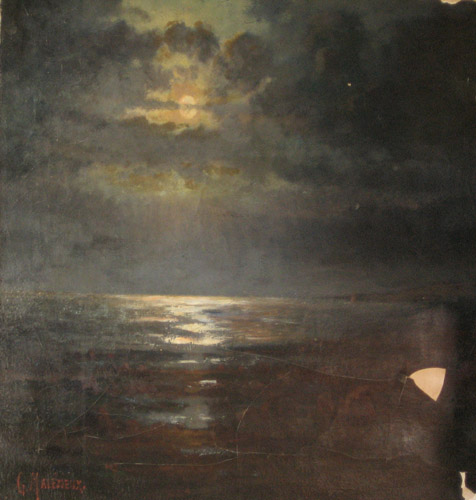 Clair de lune sur la mer par Joachim Georges Leon Malzieux