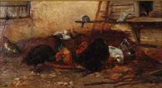 Scne de basse-cour par Philibert Lon Couturier