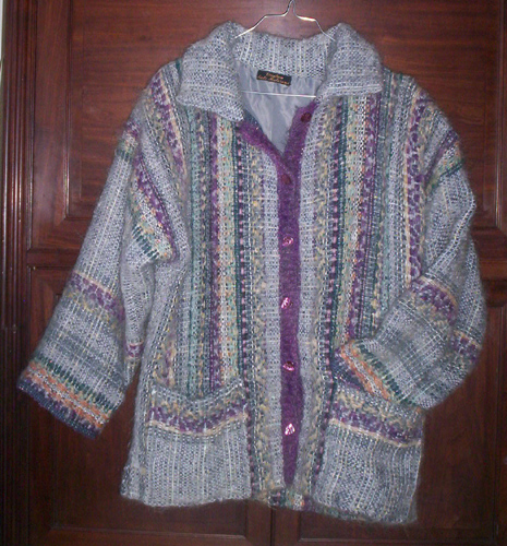 Veste en tissage par Aude Malzieux