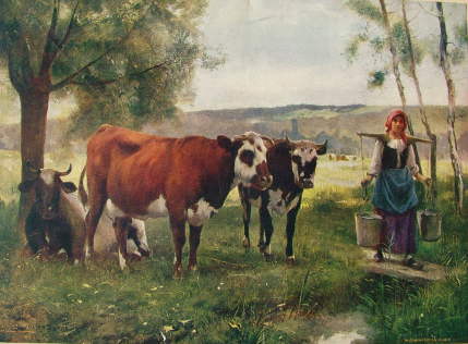 Laitiere portant le lait par Julien Dupr