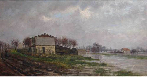 La ferme au bord du lac par Dsir Franois Lauge