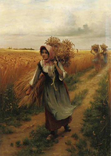 La rentre de la rcolte par Georges Paul Franois Laurent Lauge
