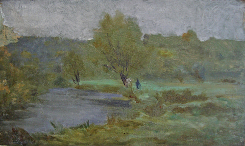 Dans les prs  Beaumont-le-Roger par Georges Paul Franois Laurent Lauge