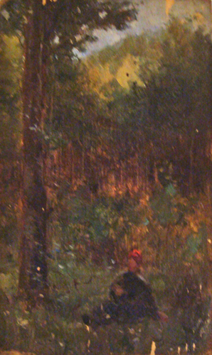 Femme dans un sous-bois par Georges Paul Franois Laurent Lauge