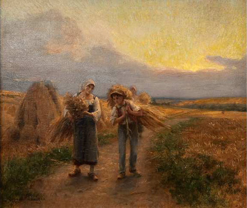 Le retour des glaneurs par Georges Paul Franois Laurent Lauge