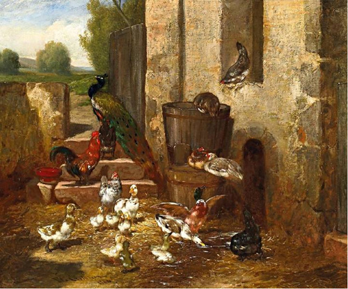 Basse cour sur la campagne par Philibert Lon Couturier
