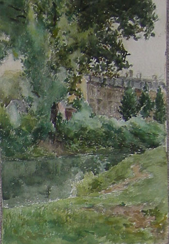 A la porte du canal par Georges Paul Franois Laurent Lauge