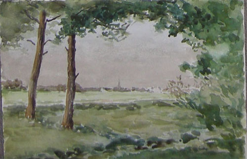 Le Rhin en aval de Strasbourg par Georges Paul Franois Laurent Lauge
