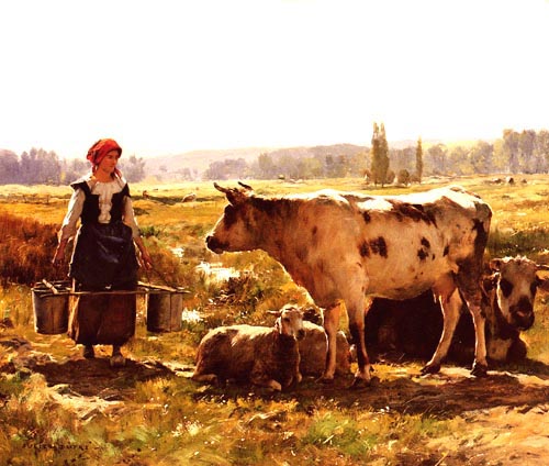 Laitiere au cadre par Julien Dupr