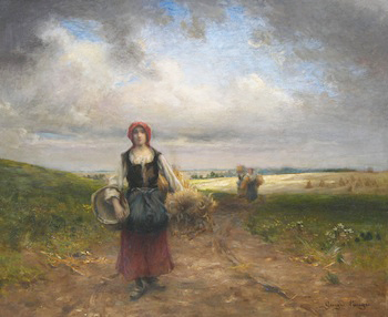 Femme rentrant des champs par Georges Paul Franois Laurent Lauge