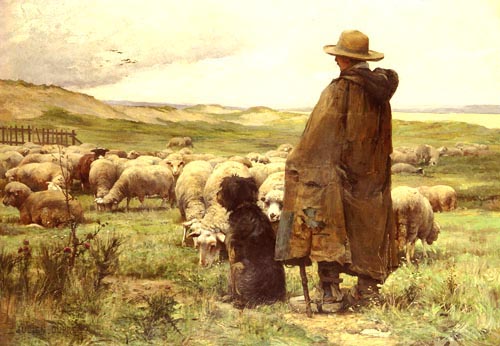 Le berger et son chien par Julien Dupr