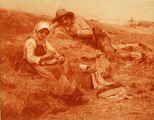 La famille aux champs par Georges Paul Franois Laurent Lauge