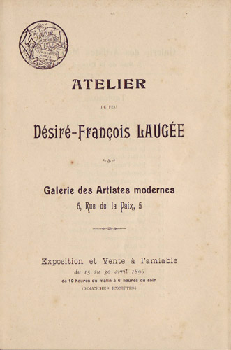 Premier inventaire par Dsir Franois Lauge