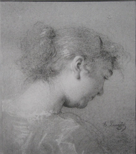Tte de jeune fille par Dsir Franois Lauge