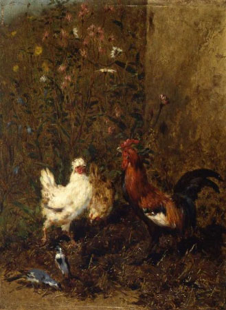 Poules et pigeons par Philibert Lon Couturier