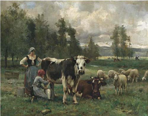 Laitires au pturage par Julien Dupr