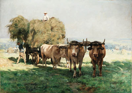 Le chargement du foin par Julien Dupr